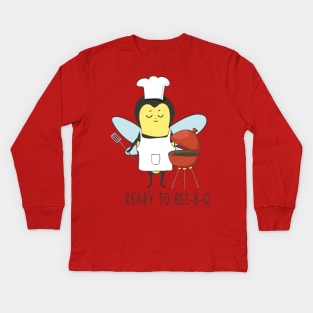 Ready to Bee-B-Q, Funny BBQ Bee Kids Long Sleeve T-Shirt